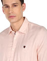 AD by Arvind Spread Collar Solid Cotton Casual Shirt