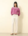 U.S. Polo Assn. Women Yoke Embroidered Frill Top