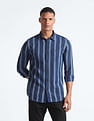 Flying Machine Vertical Stripe Waffle Shirt