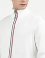 Tommy Hilfiger Tipped Cotton Zip Through Sweater