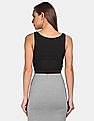 Calvin Klein Women Black Mesh Logo Tape Crop Top