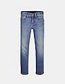 Tommy Hilfiger Kids Boys Blue Mid Rise Lightly Whiskered Jeans