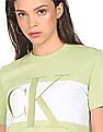 Calvin Klein Women Light Green Colour Block Logo T-Shirt Dress