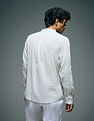 Flying Machine Vertical Striped Color Of Home Mandarin Collar Shirt
