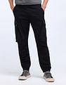 Flying Machine Jogger Fit Solid Cargo Trousers