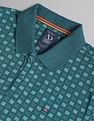 AD by Arvind Geometric Print Cotton Polo Shirt