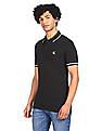 Calvin Klein Men Black Slim Fit Tipped Polo Shirt