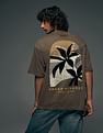 Flying Machine Street Vibe Tropical Back Printed Oversized T-shirt