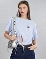 Tommy Hilfiger Womens Blue Solid T-Shirts