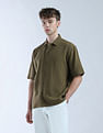 Flying Machine Oversized Fit Textured Color Of Home Shirt
