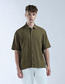 Flying Machine Oversized Fit Textured Color Of Home Shirt
