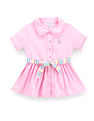 U.S. Polo Assn. Kids Girls Peter Pan Collar Oxford Dress