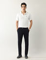 Arrow Sport Solid Mid Rise Autoflex Trousers