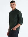 Flying Machine Solid Cotton Shirt