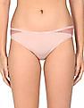 Calvin Klein Underwear Women Light Peach Lace Panel Branded Waistband Bikini Panty