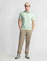 Arrow Pure Cotton Patterned Knit Polo Shirt