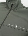 Calvin Klein High Neck Solid Zip Through Sweatshirt