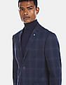 Arrow Sports Notch Lapel Check Knit Blazer