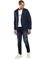Tommy Hilfiger Men Navy Hopscotch Dobby Textured Formal Blazer