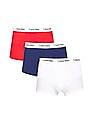 Calvin Klein Underwear Men Assorted Elasticized Waist Solid Trunks - Pack Of 3