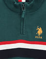 U.S. Polo Assn. Kids Boys High Neck Stripe Sweater