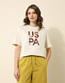 U.S. Polo Assn. Women Boyfriend Fit Brand Printed T-Shirt
