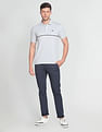 Arrow Sports Engineered Stripe Cotton Polo Shirt