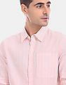 Calvin Klein Men Pink Striped Regular Fit Cotton Shirt