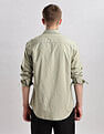 Calvin Klein Jeans Mens Green Solid Shirt