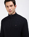 Tommy Hilfiger Cotton Cable Mock Neck Sweater