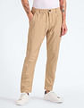 Flying Machine Elasticised Waist Solid Trousers