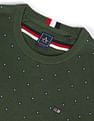 Arrow Sports Crew Neck Geometric Patterned Knit Sweater