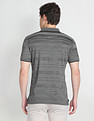 Arrow Sports Ribbed Collar Horizontal Stripe Polo Shirt