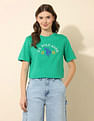 U.S. Polo Assn. Women Boxy Fit Brand Printed T-Shirt