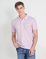 Flying Machine Short Sleeve Geometric Print Polo Shirt