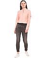 U.S. Polo Assn. Women Textured Faux Leather Cropped Jacket