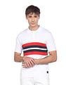 Flying Machine Horizontal Stripe Cotton Polo Shirt