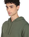 Flying Machine Brand Tape Solid Hooded Sweatshirt