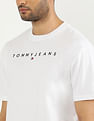 Tommy Hilfiger Crew Neck Linear Logo T-Shirt