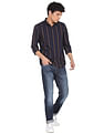 Flying Machine Vertical Stripe Pure Cotton Shirt