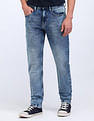 Flying Machine Slash Slim Tapered Fit Acid Washed Jeans