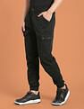Flying Machine Mid Rise Solid Cargo Utility Joggers