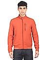 U.S. Polo Assn. Men Orange High Neck Zip Up Solid Jacket
