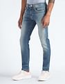 Flying Machine Mid Rise Slash Slim Tapered Jeans
