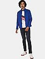 Flying Machine High Neck Zip Up Solid Jacket