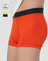USPA Innerwear Solid Cotton Spandex IKTA Trunks - Pack Of 2