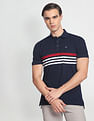 Arrow Sports Horizontal Stripe Pique Polo Shirt