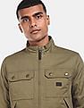 Flying Machine Stand Collar Solid Jacket