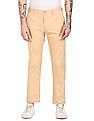 Tommy Hilfiger Men Beige Denton Regular Fit Solid Casual Trousers