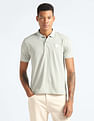 Flying Machine Jacquard Collar Pure Cotton Polo Shirt